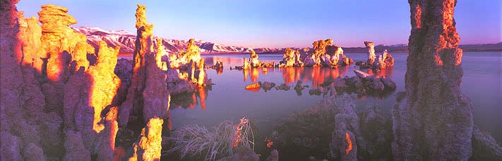 Fine Art Panoramic Landscape Photography Reflections First Light at Mono Lake,Eastern Sierra